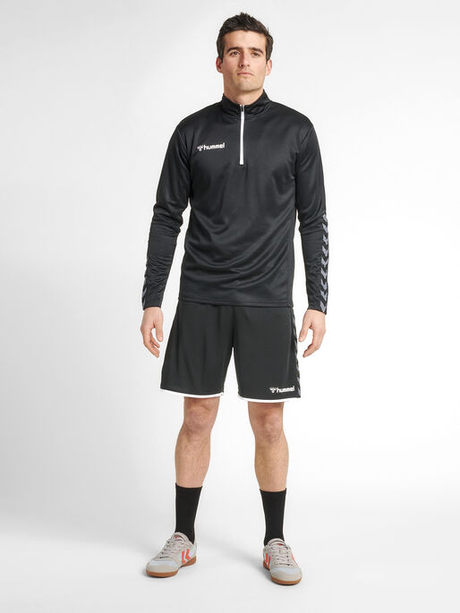 Black Mens Hummel Everton Matchday Half Zip Sport Training Sweat Shirt Top